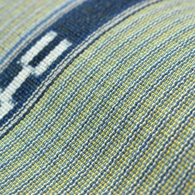 本場琉球 沖縄県 八重山ミンサー 半幅帯♪ 藍染 手織 絣縞模様 グリーン 本場琉球 沖縄県 八重山ミンサー 半幅帯♪ 藍染 手織 絣縞模様